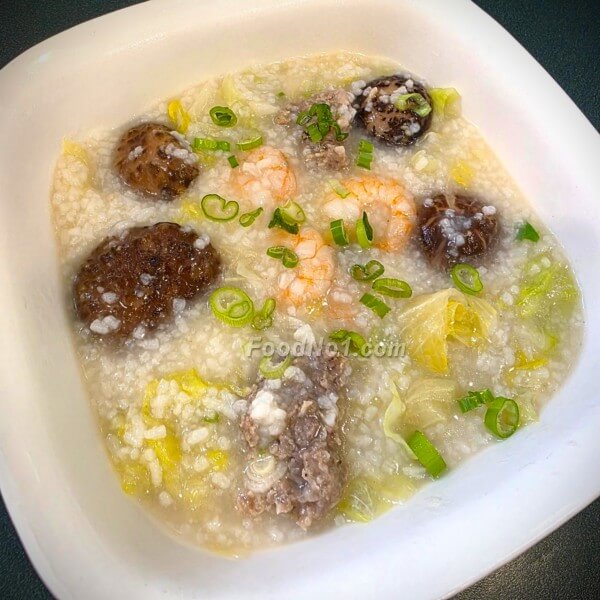 鮮蝦嫩肉丸生菜粥