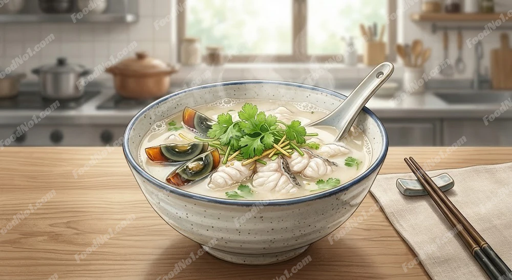 老火香荽皮蛋魚片湯